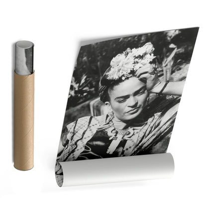 Frida Kahlo Black and White Canvas Wall Art – Iconic Art Print