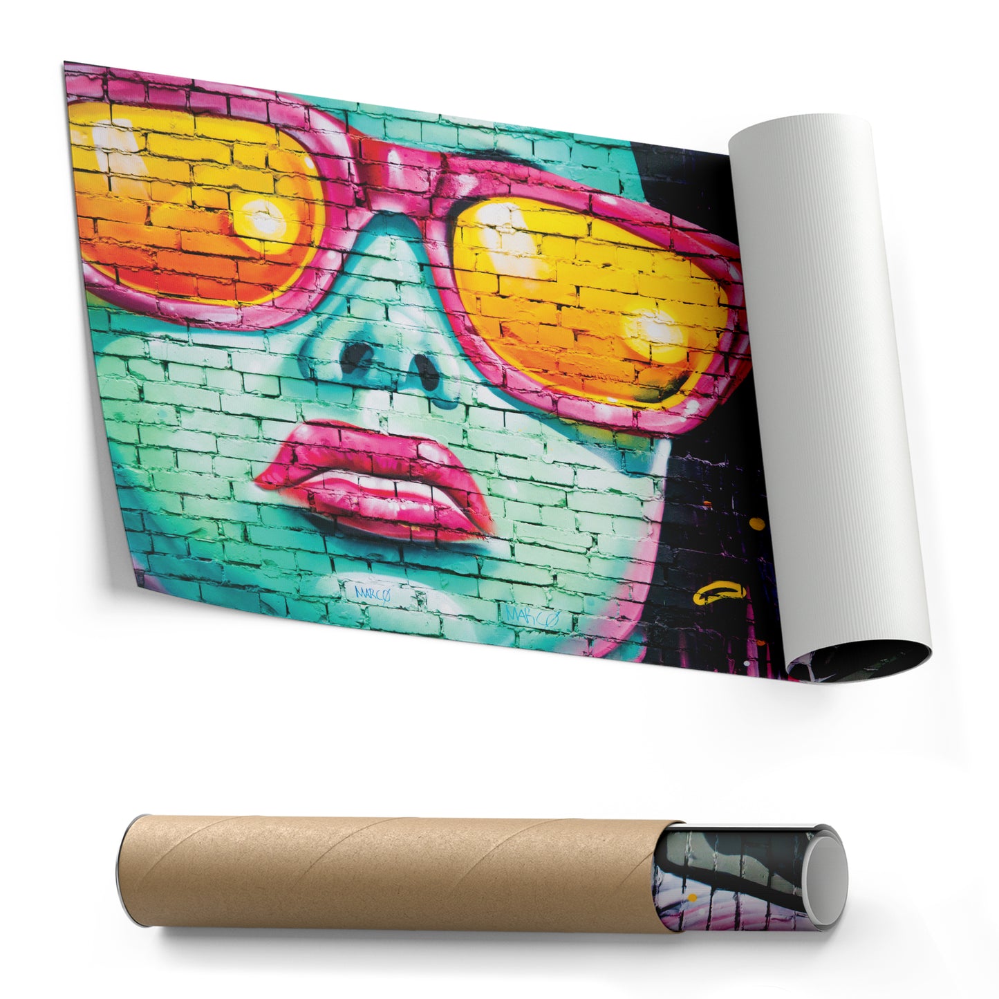 Banksy 'Cool Girl on Wall' Canvas Print - Framed Street Art