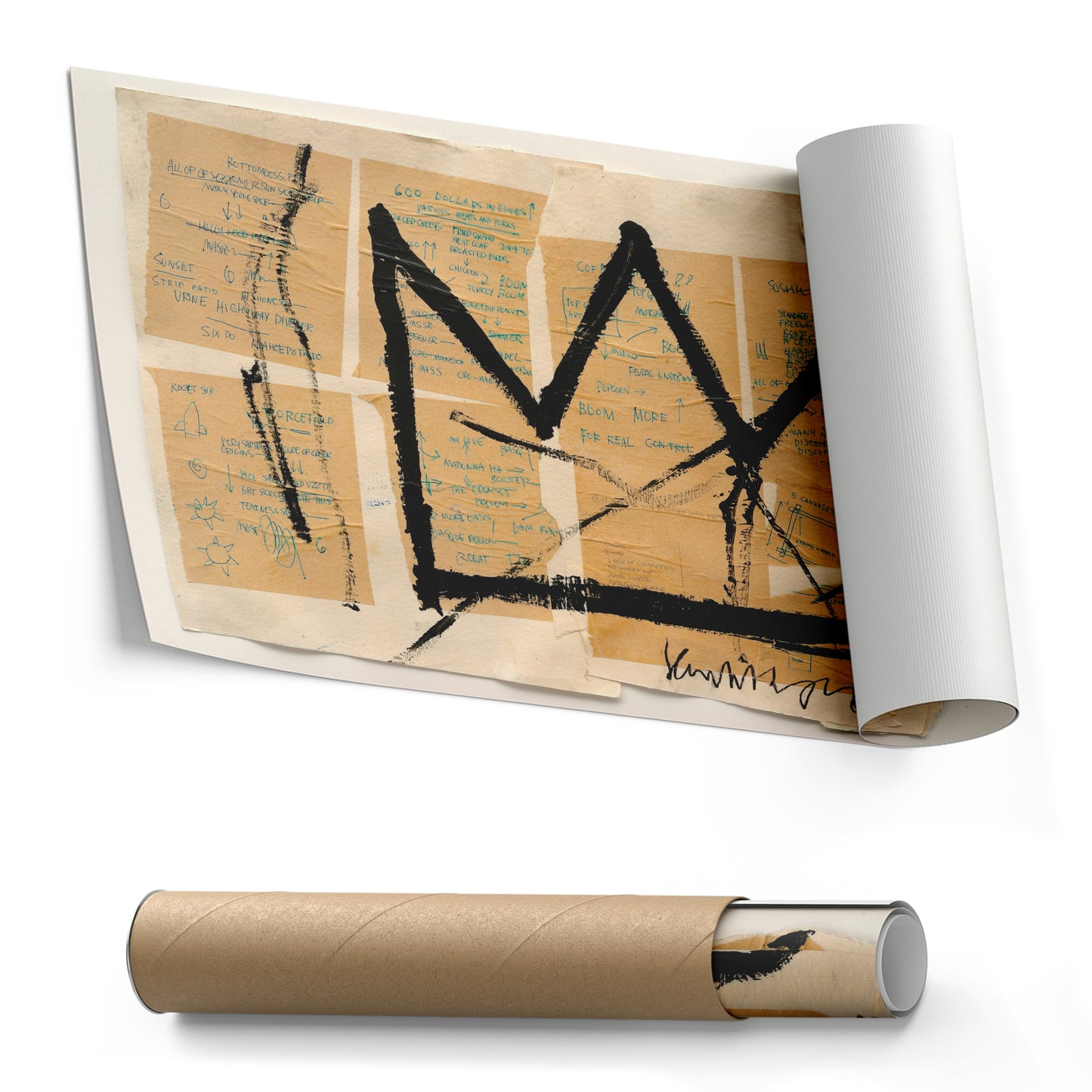 Crown By Jean-Michel Basquiat Canvas Art – Urban Street Art Wall Decor
