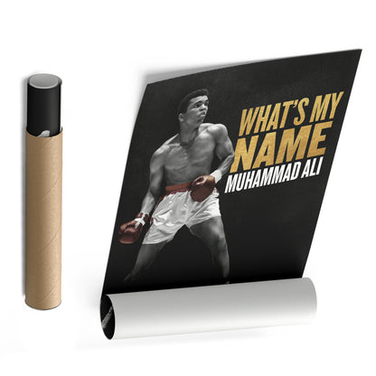 Muhammad Ali What is My Name Canvas Art – Boxing Legend Quote Decor