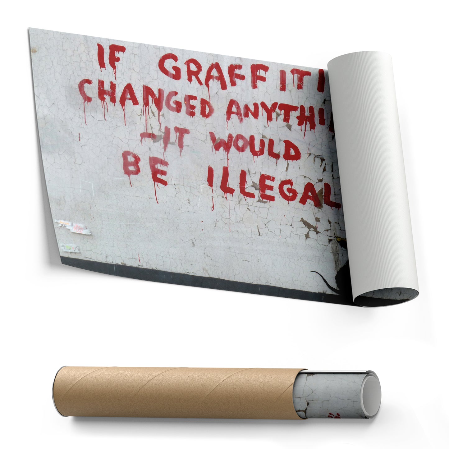 Banksy 'Illegal' Quote Canvas Print - Framed Wall Art