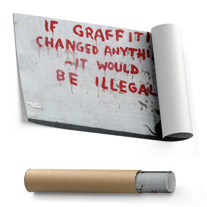 Banksy 'Illegal' Quote Canvas Print - Framed Wall Art