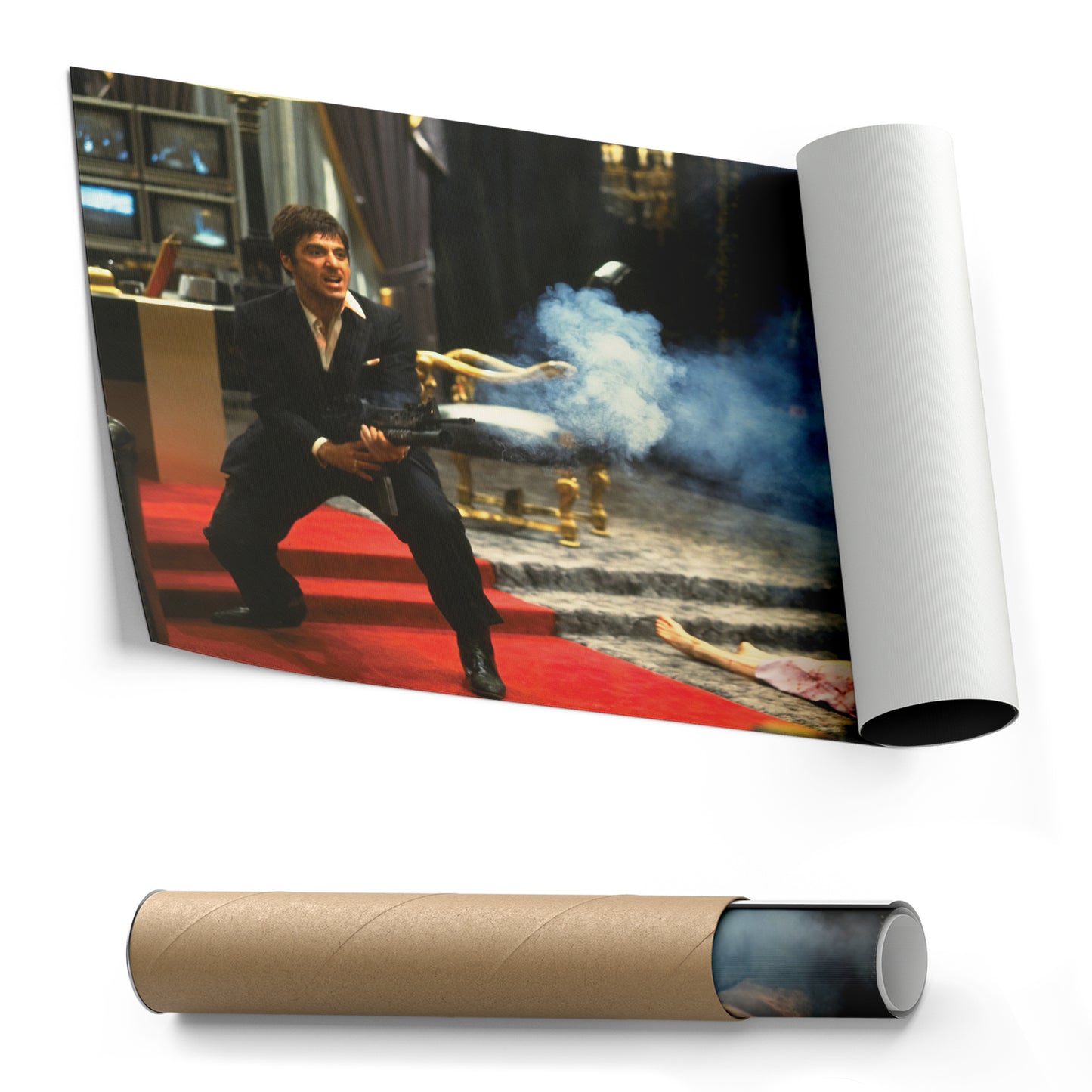 Scarface Say Hello to My Little Friend Canvas Art – Classic Movie Moment Decor