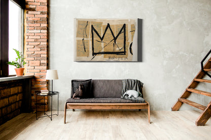 Crown By Jean-Michel Basquiat Poster Canvas Wall Art Home Decor Framed Art
