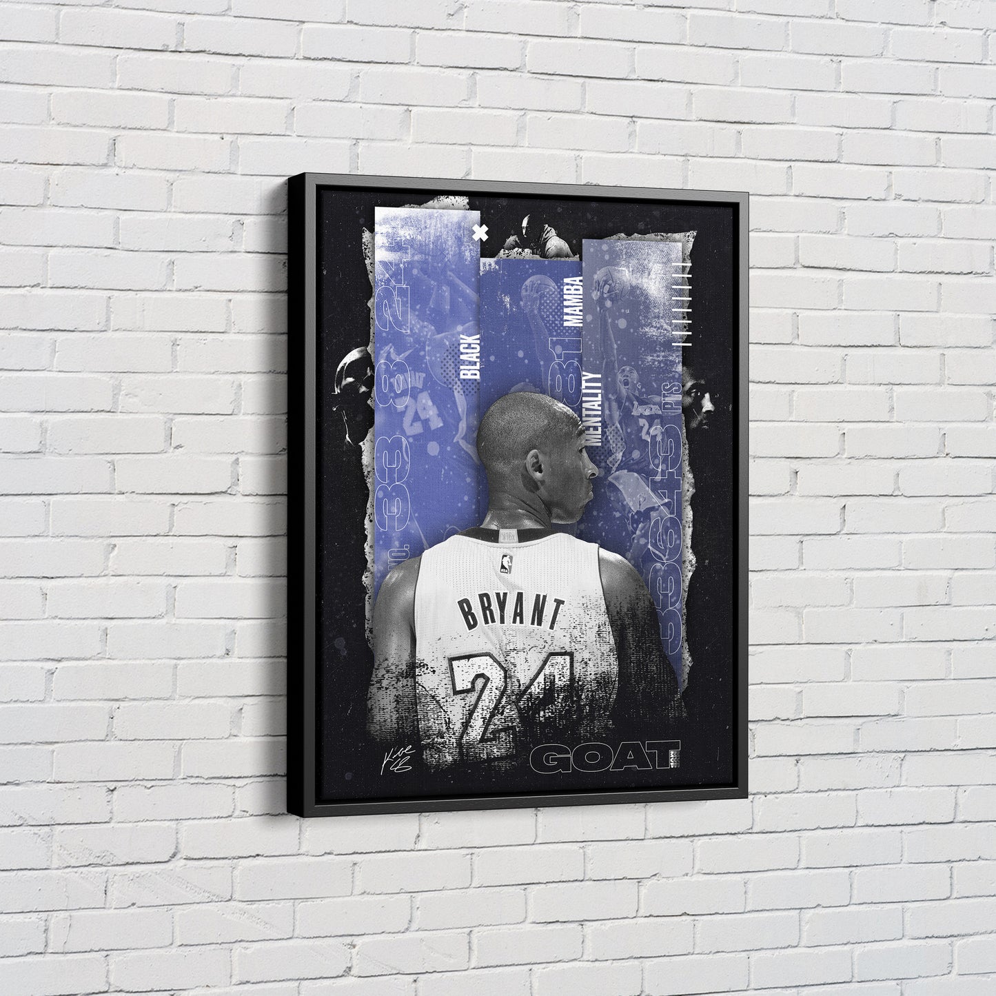 Black Mamba Mentality Kobe Bryant Canvas Poster Wall Art Print Home Decor Framed Art