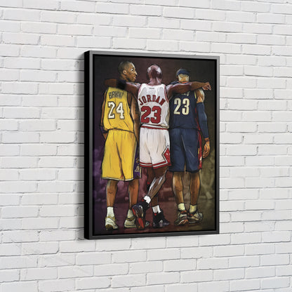 Kobe Bryant Michael Jordan Lebron James The Legends Canvas Poster Wall Art Print Home Decor Framed Art
