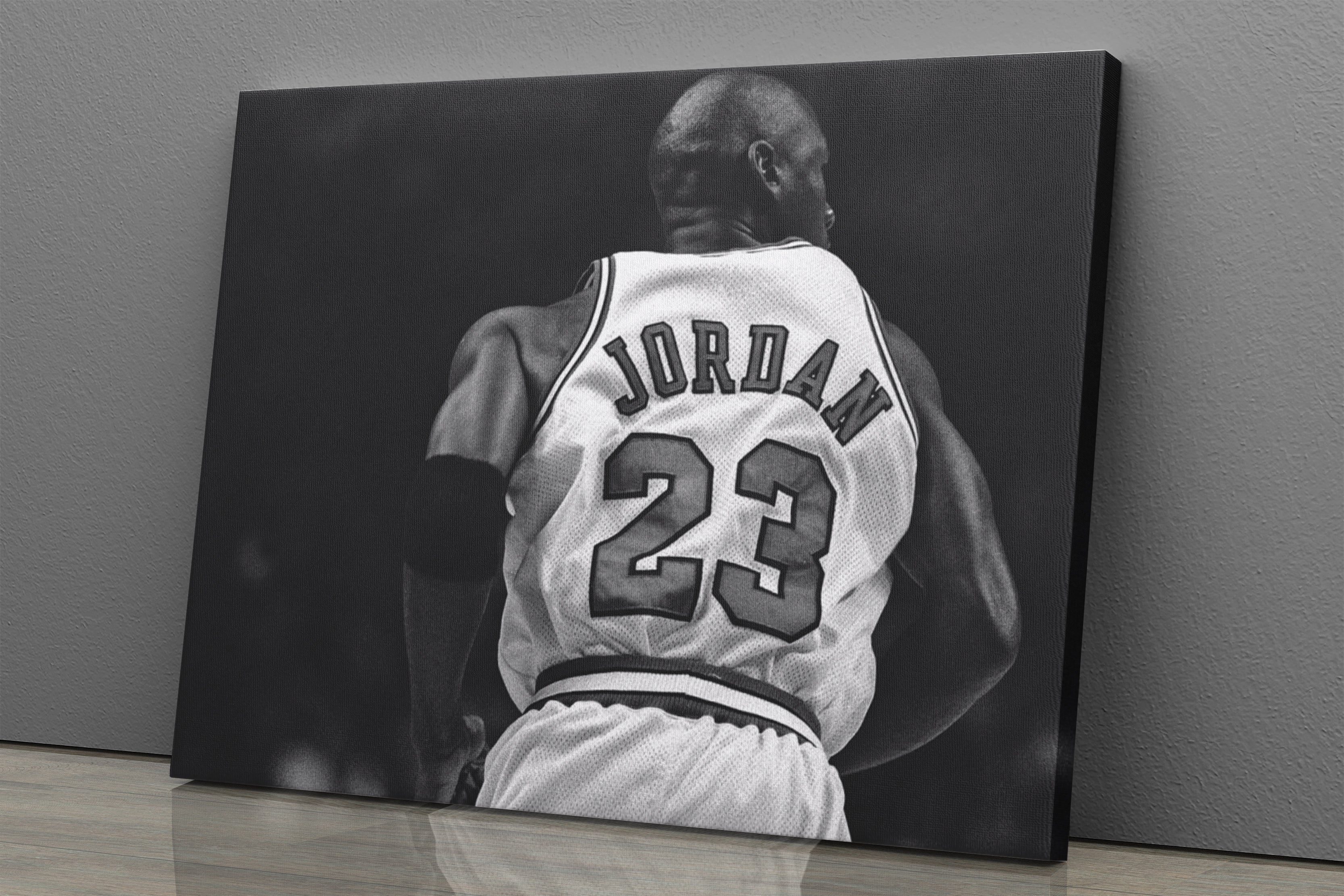 Michael Jordan Free Throw Line Dunk Poster Oil Painting Wall Picture for  Living Room Canvas Art Print Home Decor Fan Gift (40x60 cm(unframed))