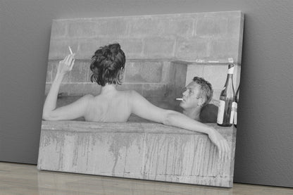 Steve McQueen Poster with Wife Canvas Wall Art Home Decor Framed Art