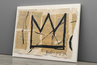 Crown By Jean-Michel Basquiat Poster Canvas Wall Art Home Decor Framed Art