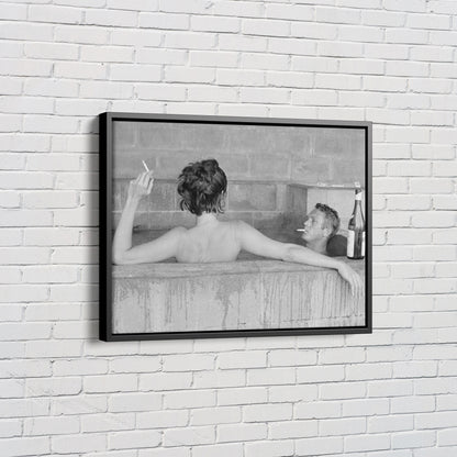 Steve McQueen Poster with Wife Canvas Wall Art Home Decor Framed Art
