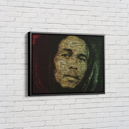 Bob Marley Poster with Text Overlay Canvas Wall Art Home Decor Framed Art
