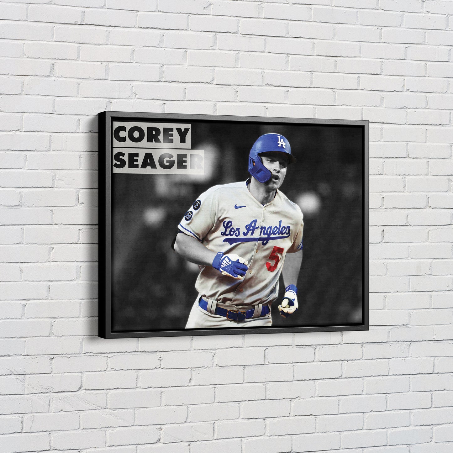 Corey Seager Poster Los Angeles Dodgers MVP Baseball Canvas Wall Art Home Decor Framed Art