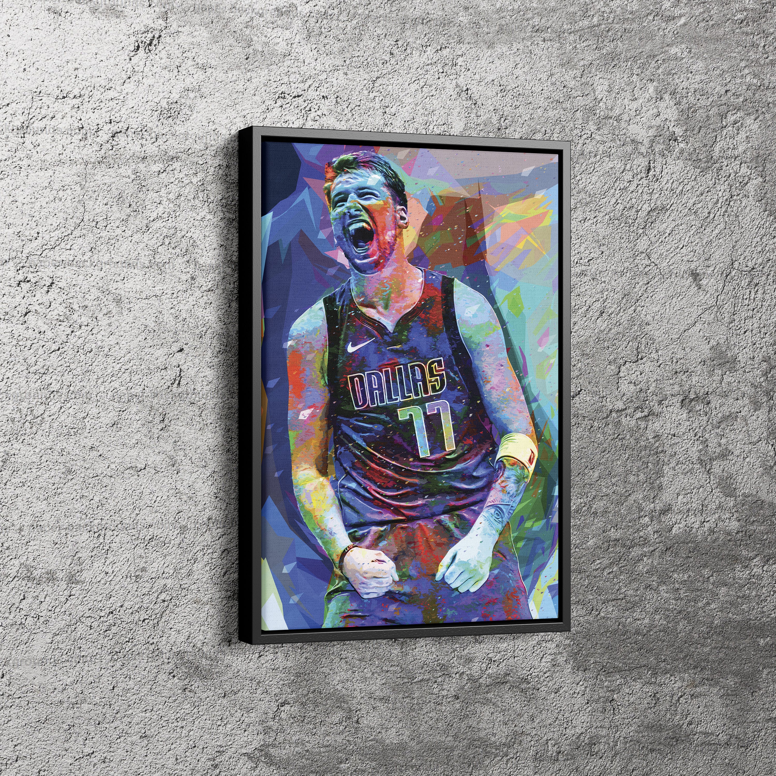 Luka Doncic Art Poster Dallas Mavericks Basketball Hand Made Posters Canvas  Print Kids Wall Art Man Cave Gift Home Decor