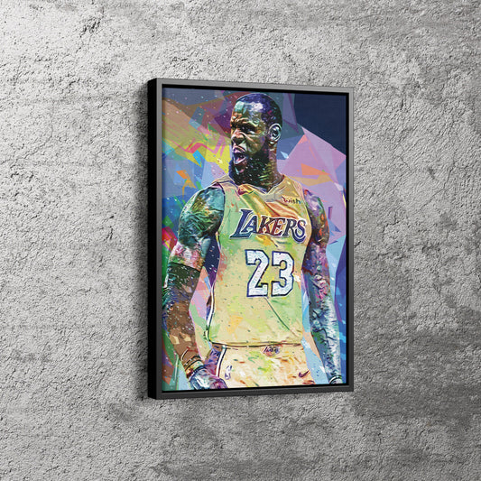 Lebron James Pop Art Poster Los Angeles Lakers Canvas Wall Art Home Decor Framed Art