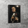 Godfather Poster Marlon Brando Vito Corleone with Cat Wall Art Home Decor Hand Made Canvas Print