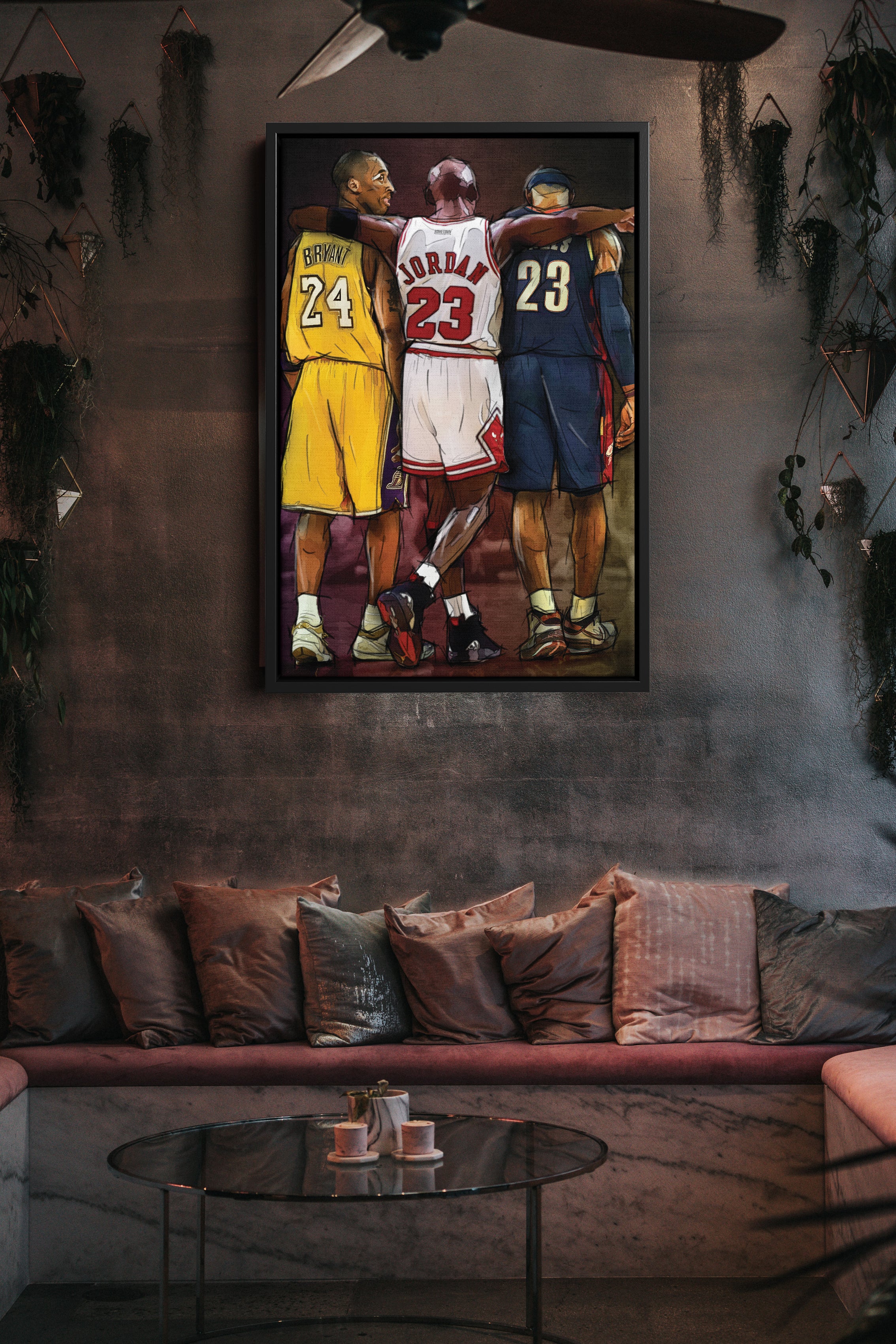 Michael Jordan Kobe Bryant Lebron James Canvas Print Basketball