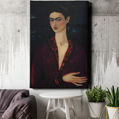 Frida Kahlo Poster with Red Dress Canvas Wall Art Home Decor Framed Art