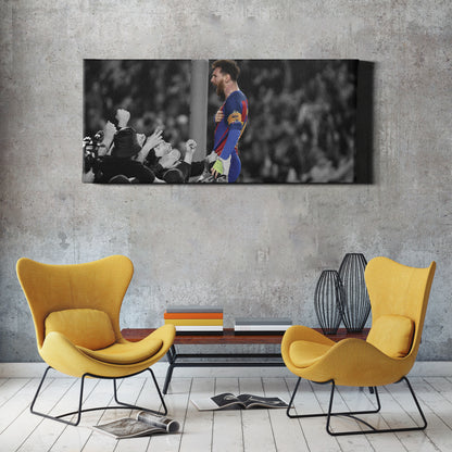 Messi Poster Witnessing the Greatness Canvas Wall Art Home Decor Framed Art