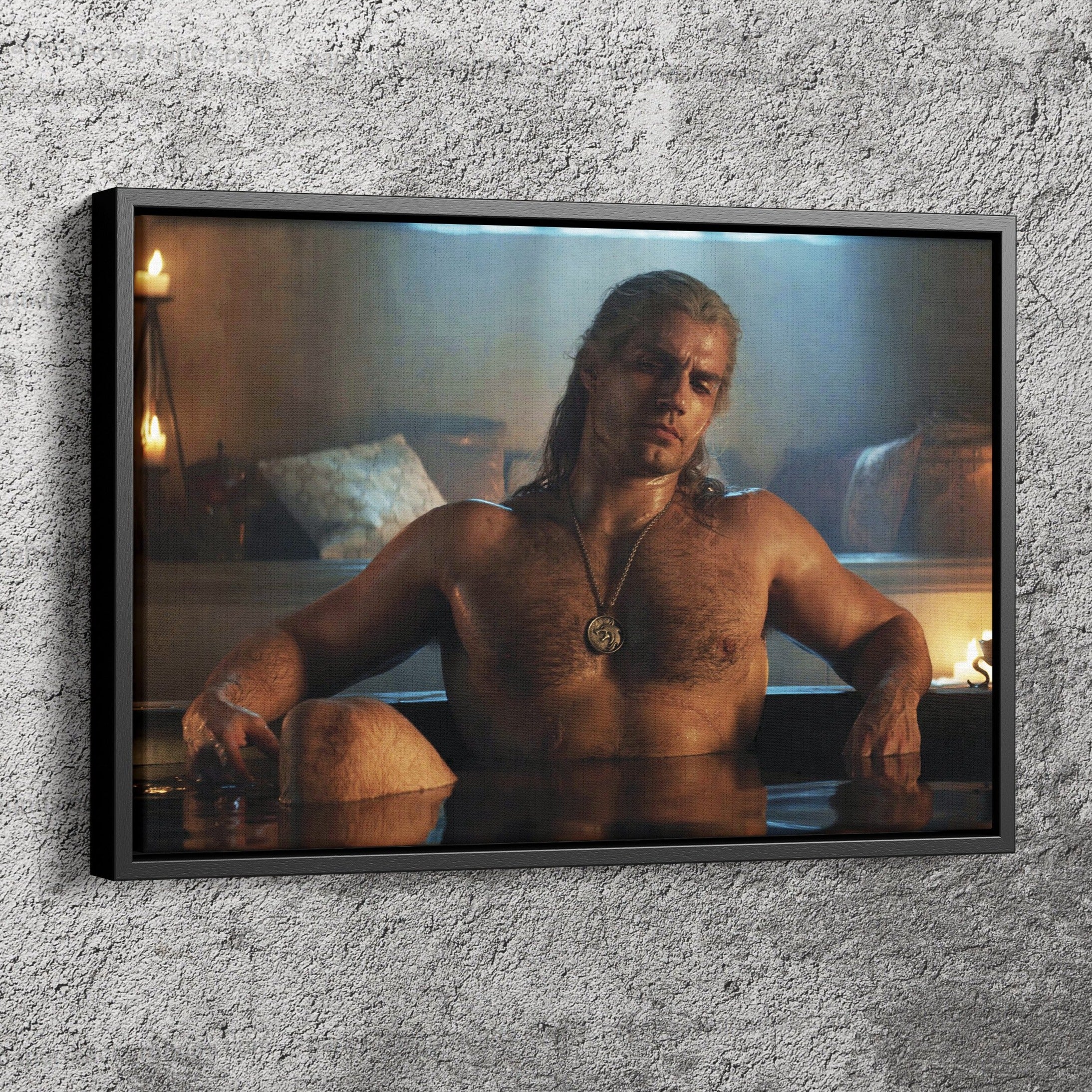 Henry Cavill Geralt Poster The Witcher Bathtub Canvas Wall Art Home Decor  Framed Art