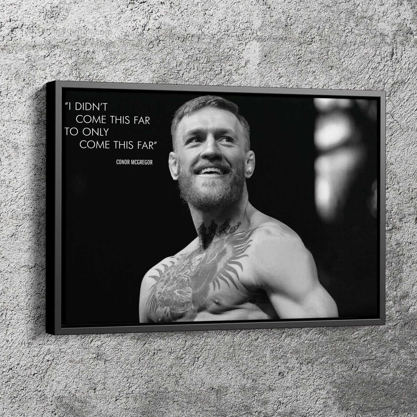 Conor McGregor Quote Poster Mixed Martial Arts Black and White Canvas Wall Art Home Decor Framed Art