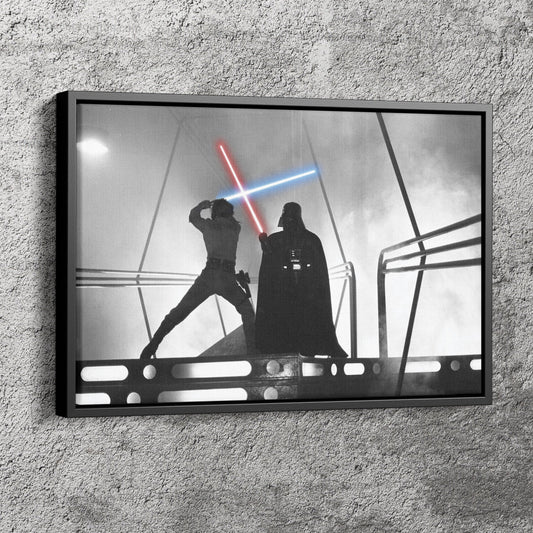 Star Wars Poster Darth Vader Luke Skywalker Fight Wall Art Canvas Canvas wall art Canvas wall decor Home Decor