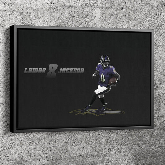 Lamar Jackson Poster Baltimore Ravens Quarterback Canvas Wall Art Home Decor Framed Art