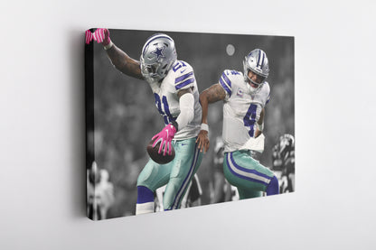 Dak and Zeke Poster Celebration Dallas Cowboys Canvas Wall Art Home Decor Framed Art
